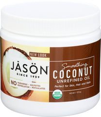 Jason - Organic Smoothing Unrefined Coconut Oil, 15Oz