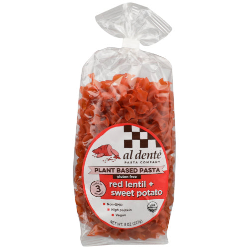 Al Dente - Organic Gluten Free Red Lentil & Sweet Potato Pasta, 8oz | Pack of 6