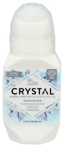 Crystal Mineral Body - Deodorant Roll-On, Unscented, 2.25 oz