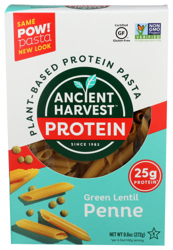 Ancient Harvest - Green Lentil Penne Pasta, 8 Oz | Pack of 6