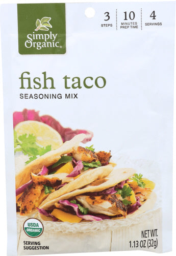 Simply Organic - Fish Taco Seasoning Mix, 1.13 Oz | Pack of 12