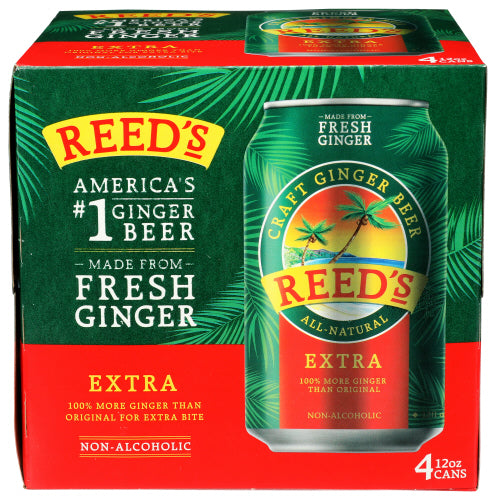 Reed's - Extra Real Ginger Beer - 4pk,12 Fl Oz | Pack of 6