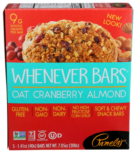 Pamelas - Oat Cranberry Almond Bars , 5 Ct | Pack of 6