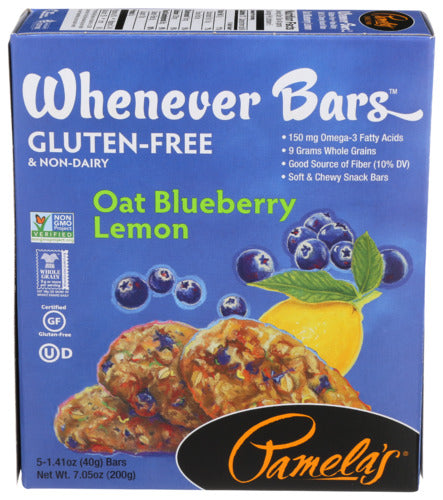 Pamelas - Oat Blueberry Lemon Bars , 5 Ct | Pack of 6