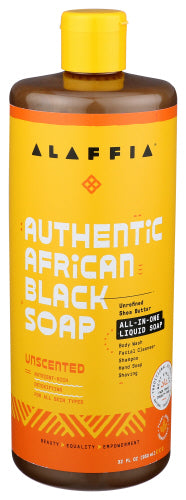 Alaffia - African Black Soap All-in-One Unscented, 32 Fl Oz