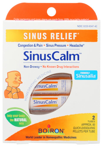 Boiron - Sinus Relief SinusCalm Homeopathic Medicine for Non-Drowsy, 2 Tubes