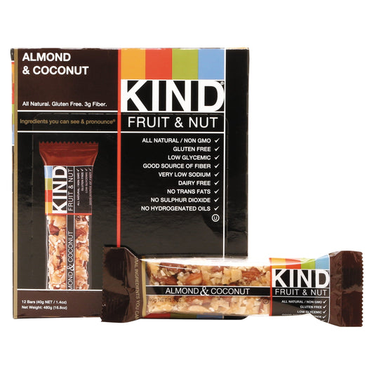 KIND Fruit and Nut Bars, Almond and Coconut, 1.4 Oz
 | Pack of 12