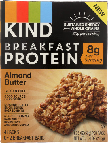 KIND - Breakfast Protein Bars Almond Butter, 7.04 OZ. | Pack of 8