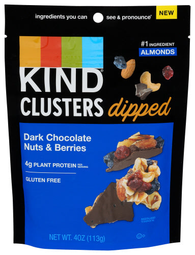 Kind - Cluster Dipped Dark Chocolate Nut & Berries, 4 Oz | Pack of 8