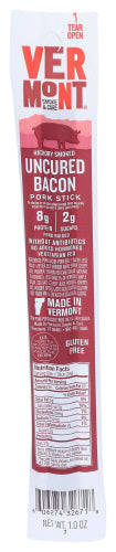 Vermont Smoke  - Cure Uncured Pork Bacon Stick, 1oz | Pack of 24