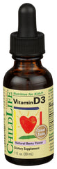 Childlife - Vitamin D3 Liquid Drops, Natural Berry, 1 Fl Oz