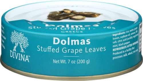 Divina Dolmas - Stuffed Grape Leaves, 7 Oz | Pack of 12