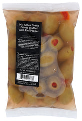 Divina - Mt. Athos Green Olives Stuffed with Red Pepper, 7 Oz | Pack of 18