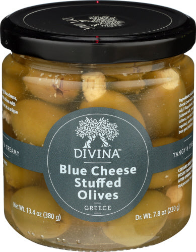 Divina - Olives Stuffed With Blue Cheese, 7.8 Oz | Pack of 6