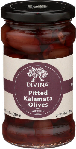 Divina - Pitted Kalamata Olives, 6.3 Oz | Pack of 6