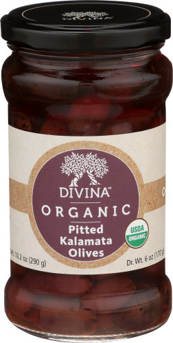 Divina - Organic Kalamata Pitted Olives , 6 Oz | Pack of 6