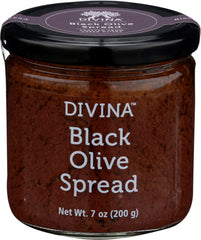 Divina - Black Olive Spread, 7 Oz | Pack of 12