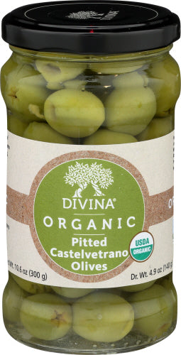 Divina - Organic Castelvetrano Pitted Olives, 10.6 Oz | Pack of 6