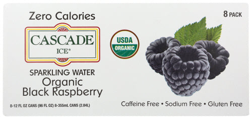 Cascade Ice - Organic Black Raspberry Sparkling Water, 96 FO. - Pack of 3