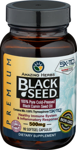 Amazing Herbs - Premium Black Seed Oil 500 MG (90 Softgels)