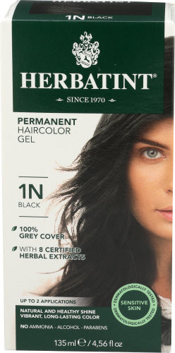 Herbatint - Permanent Hair Color Gel 1N Black, 4.56 Oz