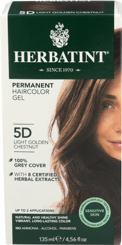 Herbatint - Permanent Haircolor Gel 5D Light Golden Chestnut , 4 oz