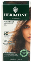 Herbatint - Permanent Haircolor Gel 6D Dark Golden , 4 oz