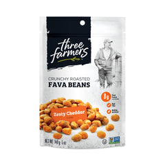 Three Farmers - Roasted Fava Beans  Zesty Cheddar , 5 Oz | Pack of 6