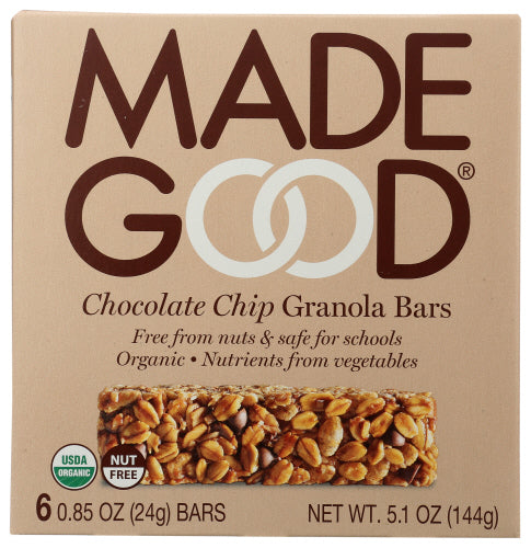 Made Good - Chocolate Chip Granola Bars 6ct, 5.1 oz | Pack of 6