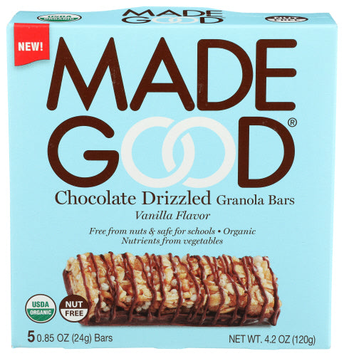 Made Good - Chocolate Drizzled Vanilla Granola Bars, 4.2oz | Pack of 6