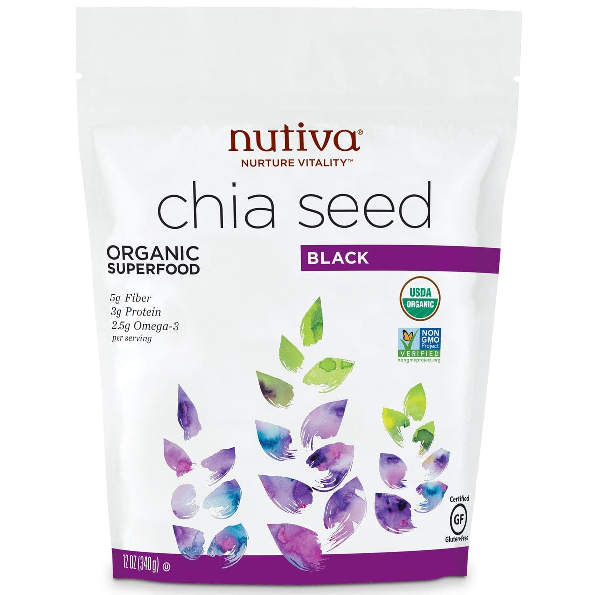 Nutiva Organic Chia Seed Black 12 Oz