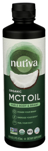 Nutiva - Organic Unflavored Liquid Coconut MCT Oil, 16 Oz