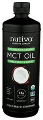 Nutiva - Organic Unflavored Liquid Coconut MCT Oil, 32 Oz