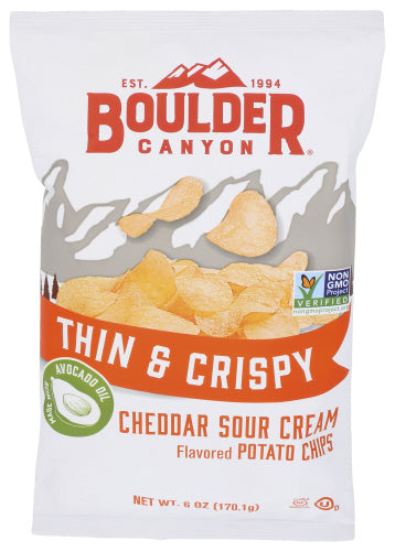 Boulder Canyon - Cheddar Sour Cream Potato Chips, 6 Oz | Pack of 12