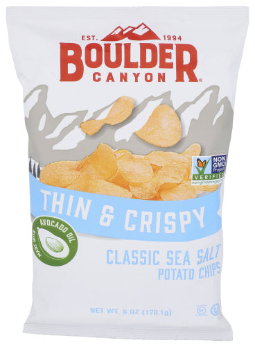 Boulder Canyon - Thin & Crispy Classic Sea Salt Potato Chips, 6 oz | Pack of 12