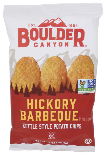 Boulder Canyon - Potato Chips Kettle Style Hickory Barbeque, 5 Oz | Pack of 12