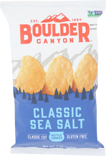 Boulder Canyon - Kettle Style Potato Chips Classic Sea Salt , 5 Oz  | Pack of 12