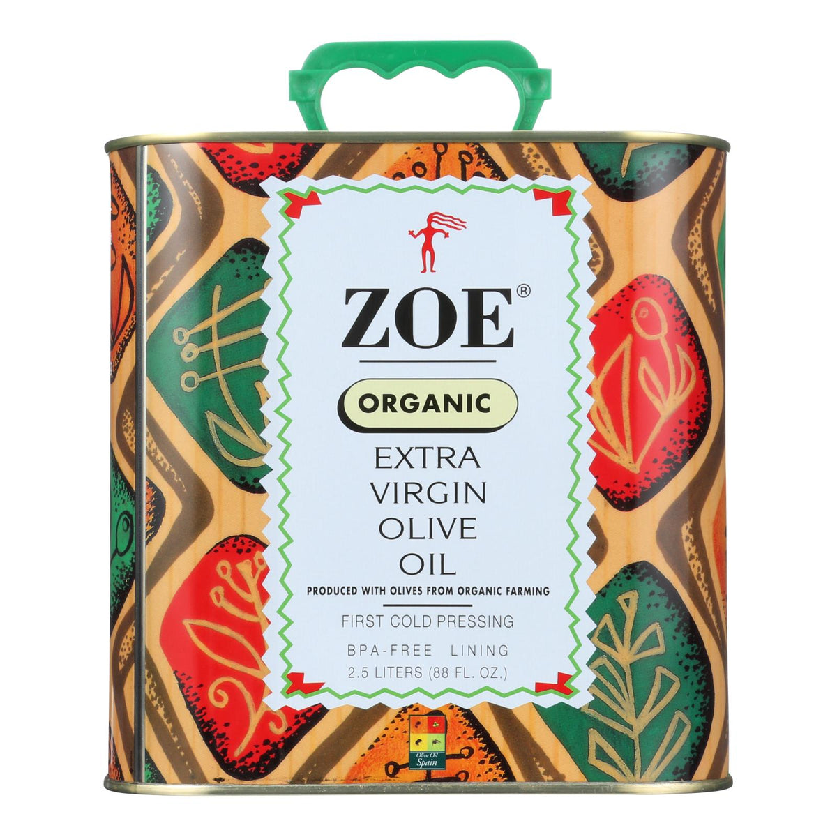 Zoe Diva Select - Organic Extra Virgin Olive Oil , 2.5 L | Pack of 4