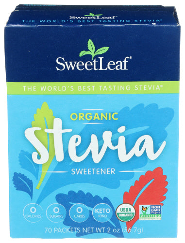 Sweetleaf - Organic Stevia Sweetener, 70 Packets | Pack of 6