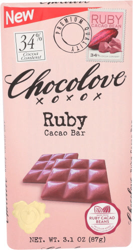 Chocolove - Ruby Cacao Bean Chocolate Bar, 3.1 Oz  - Pack of 12