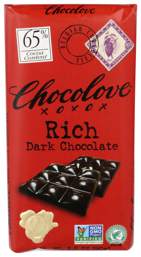 Chocolove - Rich Dark Chocolate, 65% Cocoa, 3.2 oz - Pack of 12