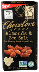 Chocolove - Xoxox Almonds & Sea Salt in Strong Dark Chocolate, 3.2 Oz - Pack of 12