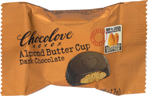 Chocolove - Xoxox Almond Butter Cup Dark Chocolate, 0.6 Oz - Pack of 50