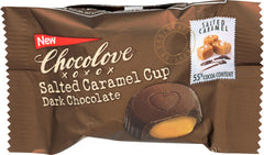 Chocolove - Xoxox Cup Salted Caramel Dark Chocolate, 0.6 Oz - Pack of 50