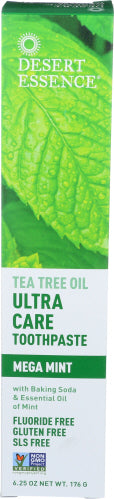 Desert Essence - Tea Tree Oil Ultra Care Toothpaste Mega Mint, 6.25 Oz