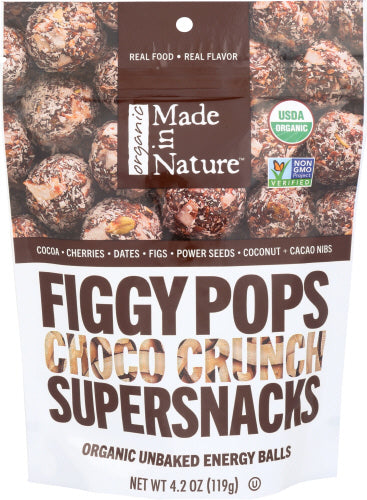 Made in Nature - Figgy Pops Supersnacks Choco Crunch, 4.2 Oz | Pack of 6