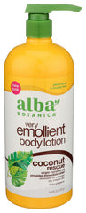 Alba Botanica - Very Emollient Body Lotion Coconut Rescue, 32 Oz