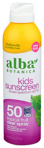 Alba Botanica - Kids Clear Sunscreen Spray SPF 50, 6oz