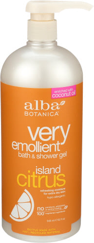 Alba Botanica - Very Emollient Body Wash Island Citrus, 32 Oz