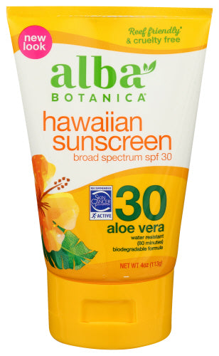 Alba BOTANICA - Hawaiian Sunscreen Lotion SPF 30 Aloe Vera, 4 Oz